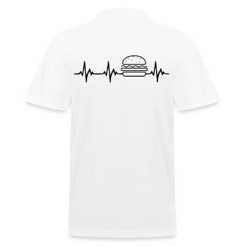 Burger Herzschlag - Männer Poloshirt - Weiß - Hinten - Kai (181cm)