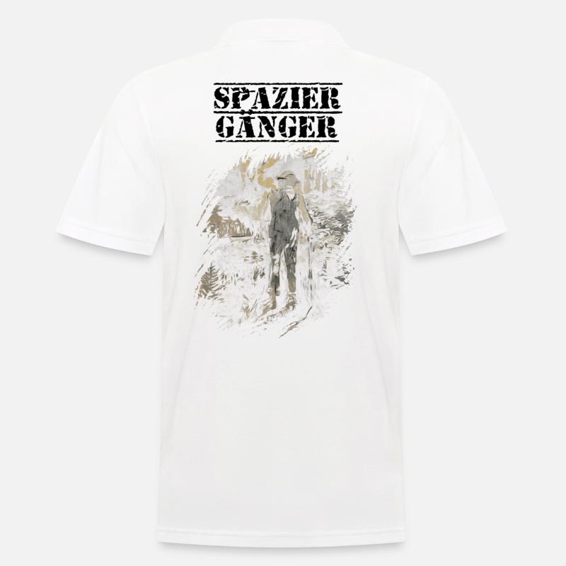 Spaziergänger - Männer Poloshirt - Weiß