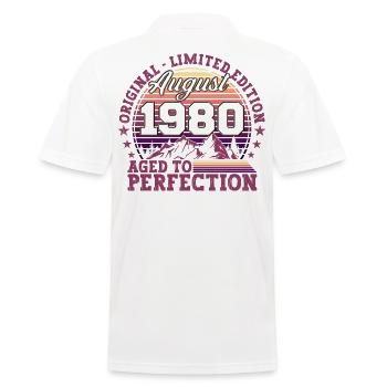 Original Août 1980 42e anniversaire Fun Gift - Polo Homme - blanc - Dos - Kai (181cm)