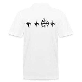 Pizza Heartbeat - Men's Polo Shirt - white - Back - Kai (181cm)