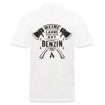 meine Laune schwankt Axt und Benzin Geschenk - Männer Poloshirt - Weiß - Hinten - Kai (181cm)