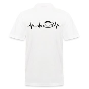 Kaffee Herzschlag - Männer Poloshirt - Weiß - Hinten - Kai (181cm)