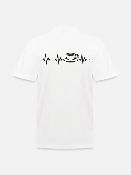 Kaffee Herzschlag - Männer Poloshirt - Weiß