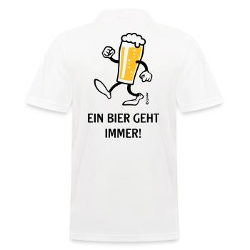 XEin Bier Geht Immer! (Bierchen / Cartoon Lustig) - Männer Poloshirt - Weiß - Hinten - Kai (181cm)
