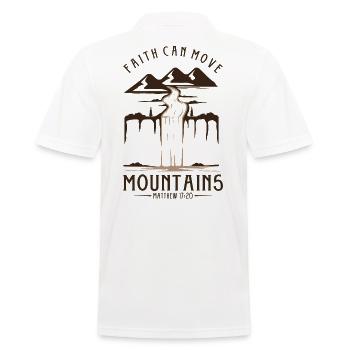 Faith can move Mountains, Christian gift. - Men's Polo Shirt - white - Back - Kai (181cm)