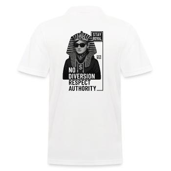 Rebellious Pharaoh Street Style Print - Men's Polo Shirt - white - Back - Kai (181cm)