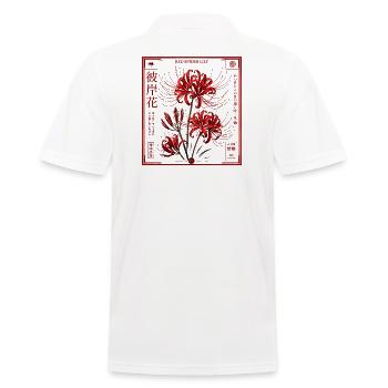 Japan Blume Rote Lilie  - Männer Poloshirt - Weiß - Hinten - Kai (181cm)
