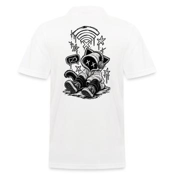 Chat déconnecté - Polo Homme - blanc - Dos - Kai (181cm)