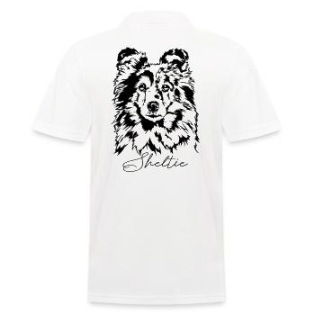 SHELTIE merle Hund Hunde Hütehund Wilsigns - Männer Poloshirt - Weiß - Hinten - Kai (181cm)