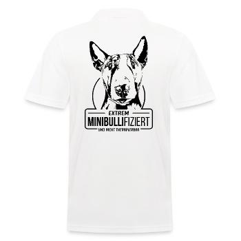 MINIBULLIFIZIERT Miniature Bullterrier Wilsigns - Männer Poloshirt - Weiß - Hinten - Kai (181cm)