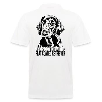 FLAT COATED RETRIEVER life is better Hund Wilsigns - Men's Polo Shirt - white - Back - Kai (181cm)
