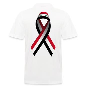 Frieden in Syrien Schleife - Flagge für Freiheit - Männer Poloshirt - Weiß - Hinten - Kai (181cm)