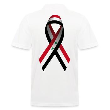 Friedensschleife - Freiheit für Syrien - Männer Poloshirt - Weiß - Hinten - Kai (181cm)