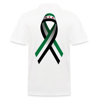 Frieden für Syrien - Friedensschleife - Männer Poloshirt - Weiß - Hinten - Kai (181cm)