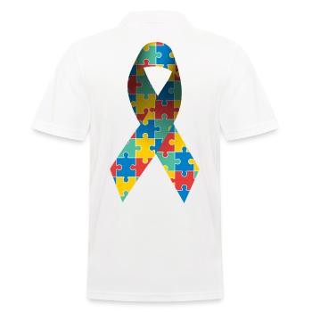 Ruban de sensibilisation à l’autisme et au syndrome d’Asperger - Polo Homme - blanc - Dos - Kai (181cm)