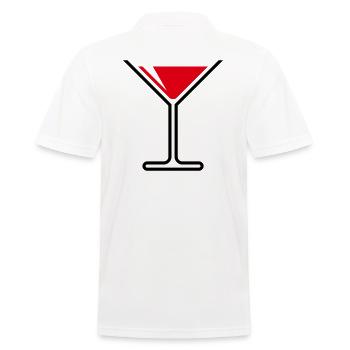 XDesign for many occasions in red. - Men's Polo Shirt - white - Back - Kai (181cm)