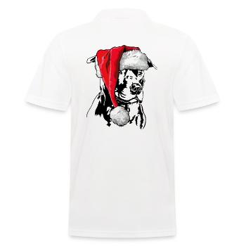 Noël du Père Noël American Staffordshire Terrier - Polo Homme - blanc - Dos - Kai (181cm)