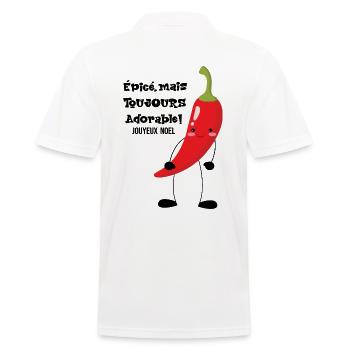 Spicy but still adorable - Men's Polo Shirt - white - Back - Kai (181cm)