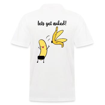 Lets get naked - funny banana - Men's Polo Shirt - white - Back - Kai (181cm)