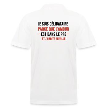 je suis célibataire parce que l'amourcadeau humour - Polo Homme - blanc - Dos - Kai (181cm)