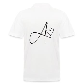 Buchstabe A Buchstabe-A Kalligrafie - Männer Poloshirt - Weiß - Hinten - Kai (181cm)