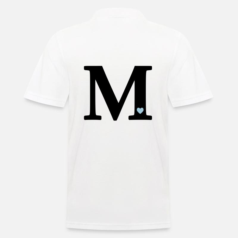 Buchstabe M Anfangsbuchstabe - Männer Poloshirt - Weiß