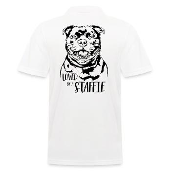 STAFFORDSHIRE BULL TERRIER aimé par un chien Staffie - Polo Homme - blanc - Dos - Kai (181cm)