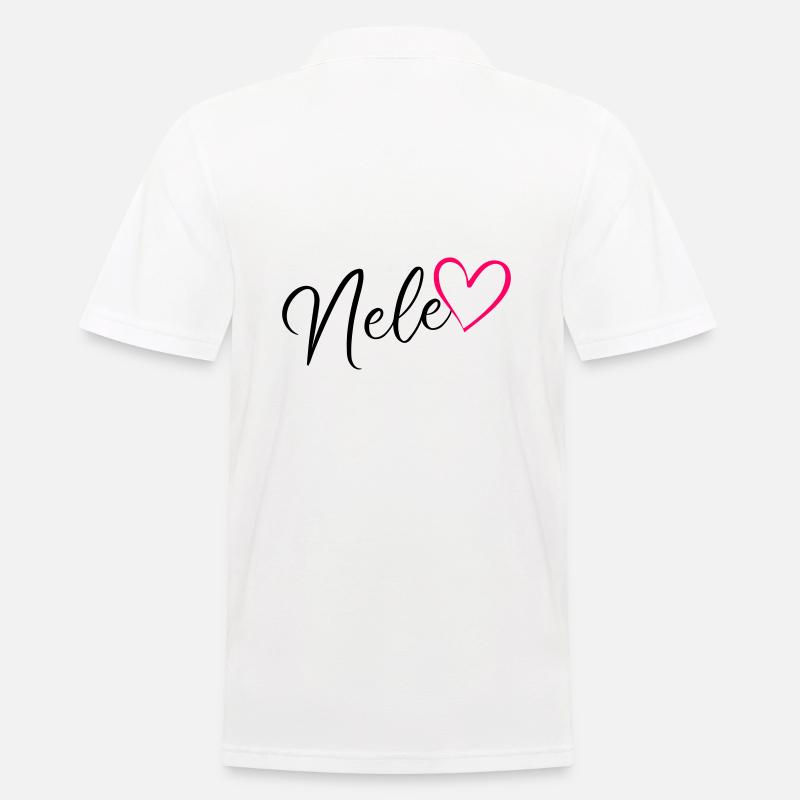 Nele Name Vorname Herz Pink - Männer Poloshirt - Weiß
