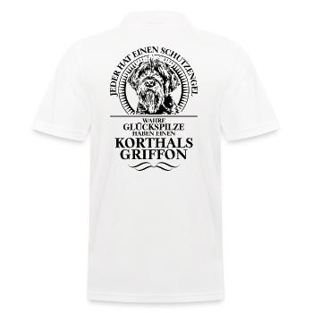 KORTHALS GRIFFON Schutzengel Hunde Spruch Wilsigns - Männer Poloshirt - Weiß - Hinten - Kai (181cm)