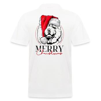 Santa CHOW CHOW Merry Christmas Hunde Wilsigns - Männer Poloshirt - Weiß - Hinten - Kai (181cm)