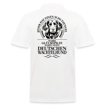 DEUTSCHER WACHTELHUND Schutzengel Hunde Wilsigns - Männer Poloshirt - Weiß - Hinten - Kai (181cm)