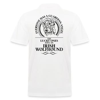 IRISH WOLFHOUND Guardian Angel Spruch Wilsigns - Männer Poloshirt - Weiß - Hinten - Kai (181cm)