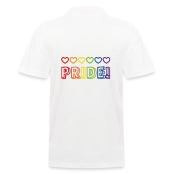 Pride Regenbogenherzen - Männer Poloshirt - Weiß - Hinten - Kai (181cm)