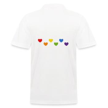 Rainbow Hearts LGBTQ LGBT gay pride - Polo Homme - blanc - Dos - Kai (181cm)
