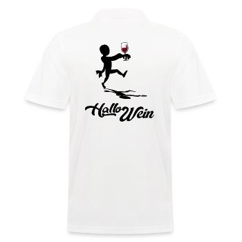 Halloween-Party-Spruch Wein-Zombie mit Weinglas - Männer Poloshirt - Weiß - Hinten - Kai (181cm)