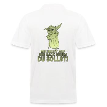 Mir nicht auf den Sack gehen du sollst - Männer Poloshirt - Weiß - Hinten - Kai (181cm)