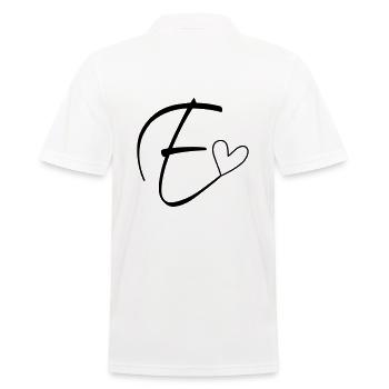 Buchstabe E Buchstabe-E Kalligrafie - Männer Poloshirt - Weiß - Hinten - Kai (181cm)
