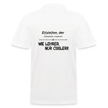 Erzieher- Wie Lehrer, nur cooler!! - Männer Poloshirt - Weiß - Hinten - Kai (181cm)