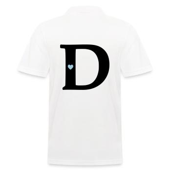 point d Initial letter - Men's Polo Shirt - white - Back - Kai (181cm)