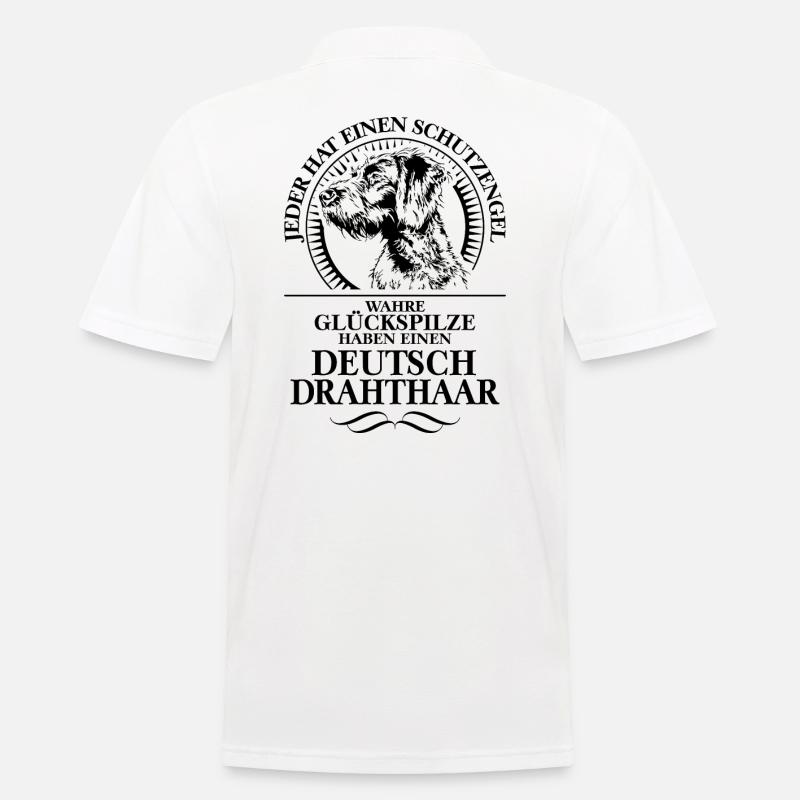 DEUTSCH DRAHTHAAR Schutzengel Hunde Hund Wilsigns - Männer Poloshirt - Weiß