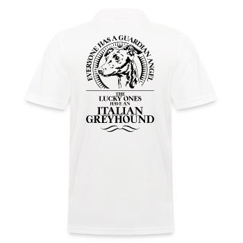 ITALIAN GREYHOUND Guardian Angel Hunde Wilsigns - Männer Poloshirt - Weiß - Hinten - Kai (181cm)