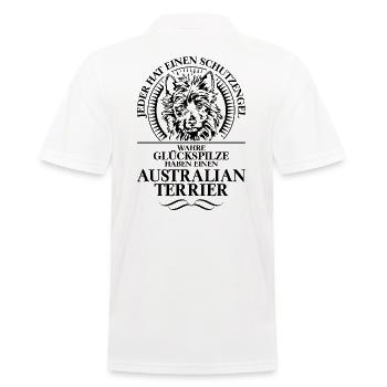 AUSTRALIAN TERRIER Schutzengel Hunde Wilsigns - Männer Poloshirt - Weiß - Hinten - Kai (181cm)