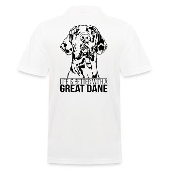 La vie de Dogue allemand est meilleure Chiens dogue Wilsigns - Polo Homme - blanc - Dos - Kai (181cm)