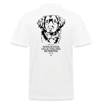 Nova Scotia Duck Tolling Retriever Mom Wilsigns - Men's Polo Shirt - white - Back - Kai (181cm)