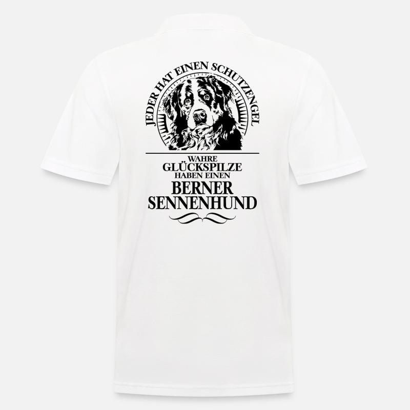 BERNER SENNENHUND Schutzengel Hundespruch Wilsigns - Männer Poloshirt - Weiß