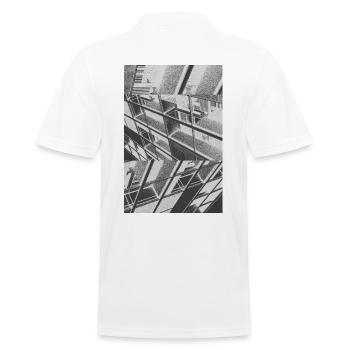 Abstrakte Formen und Muster bilden Balkone - Männer Poloshirt - Weiß - Hinten - Kai (181cm)