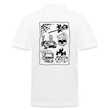 Streetstyle - Männer Poloshirt - Weiß - Hinten - Kai (181cm)