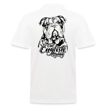 OLD ENGLISH BULLDOG Portrait Hunde OEB Wilsigns - Männer Poloshirt - Weiß - Hinten - Kai (181cm)