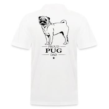 Pug Dad Hunde Hund Mops Wilsigns - Männer Poloshirt - Weiß - Hinten - Kai (181cm)