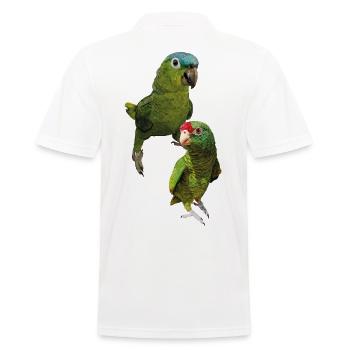 Papageien aus dem Amazonas - Männer Poloshirt - Weiß - Hinten - Kai (181cm)